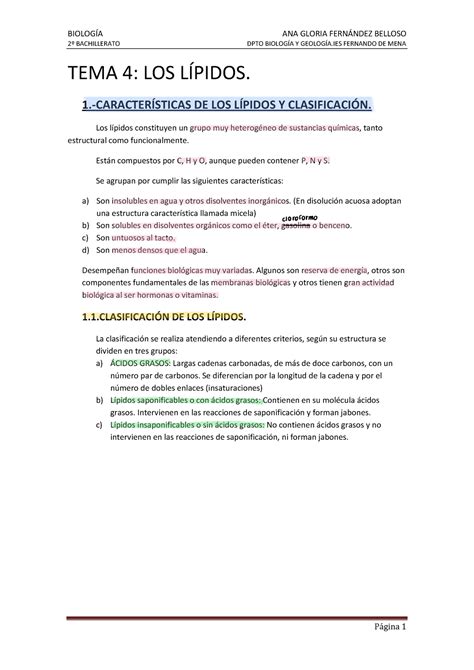 LÍ Pidos 2º BACHILLERATO DPTO BIOLOGÍA Y GEOLOGÍA FERNANDO DE MENA