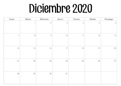 Plantilla Imprimible Calendario Diciembre 2022 Pdf Word Excel