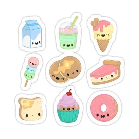 Adorable Kawaii Food Stickers