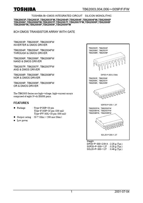 Tb62006f Datasheet Toshiba