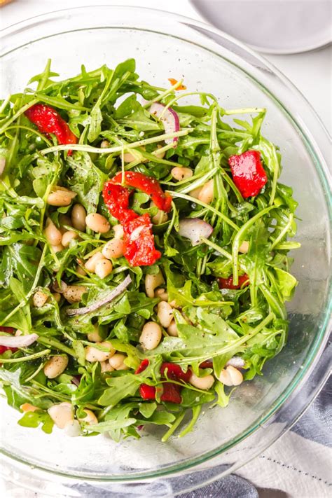 Arugula White Bean And Roasted Red Pepper Salad Recipe Girl