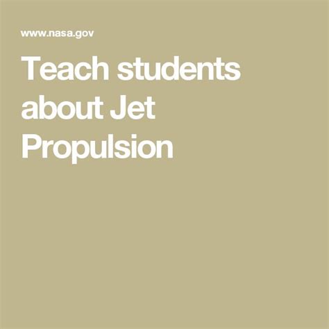 Teach Students About Jet Propulsion Teaching Propulsion Lesson