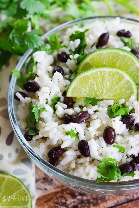 Easy Cilantro Lime Black Bean And Rice Recipe Home And Plate