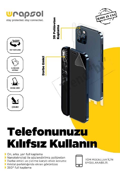 Wrapsol Iphone 13 Pro Max 360 Full Body Ekran Koruyucu Kaplama Ön