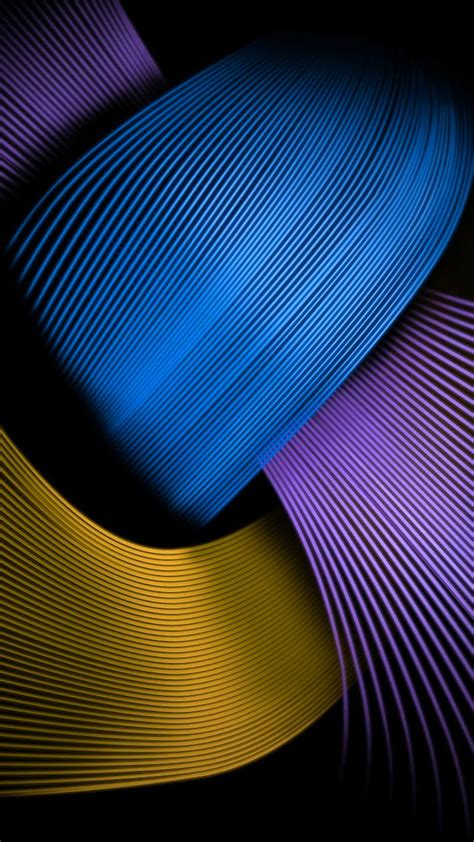 Curved Lines Abstract Blue Curves Desenho Purple Yellow HD Phone