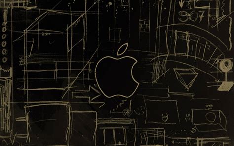 Download Chalkboard Geometry And Apple Logo Wallpaper | Wallpapers.com