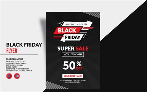 Volantino Promozionale Del Black Friday Modello Ms Word E Psd