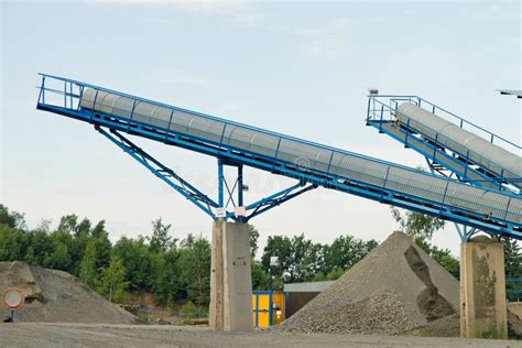 Belt Conveyors Mining In The Quarry Stock Image Image Of Mineral