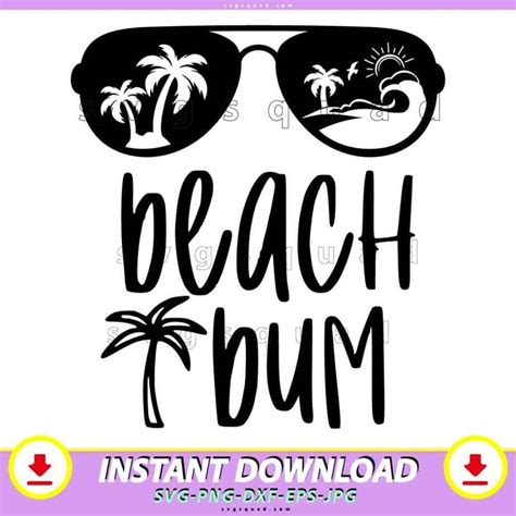 Beach Bum Svg Png Summer Scene Vacation Tshirt Design Cricut