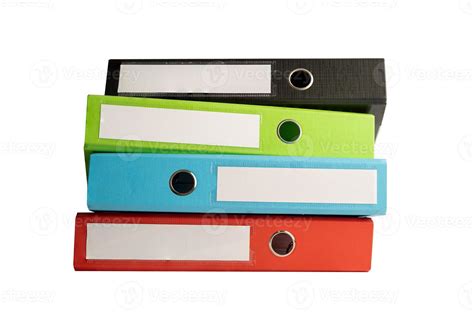 File Folder Binder stack of multi color on table in business office ...