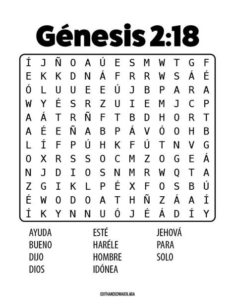 Génesis 2 18 Sopa De Letras Letra Grande