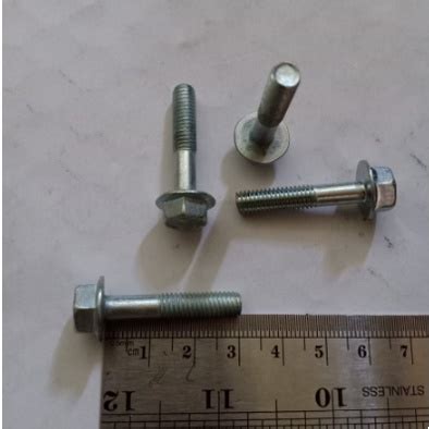 Jual Baut Topi Flange Bolt Putih M X Mm Kunci Shopee Indonesia