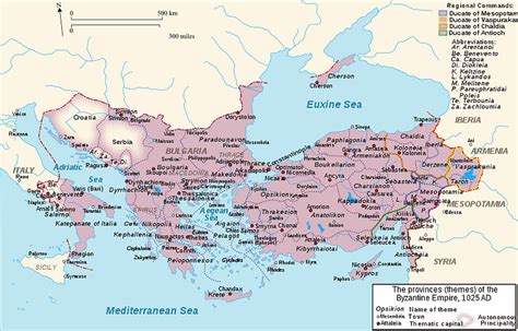 Map of the Byzantine Empire in 1025 CE (Illustration) - World History ...