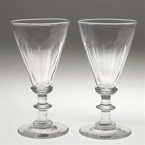 Pair Of Victorian Wine Glasses C1880