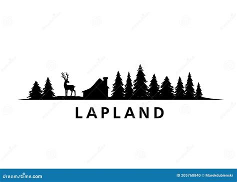 Lapland Silhouette Skyline Finland Lapland Vector City Finnish