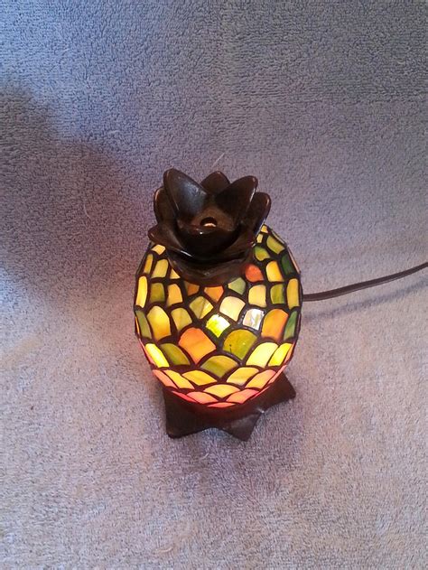 Stained Glass Accent Lamp Pineapple Lamp Nightlight Etsy