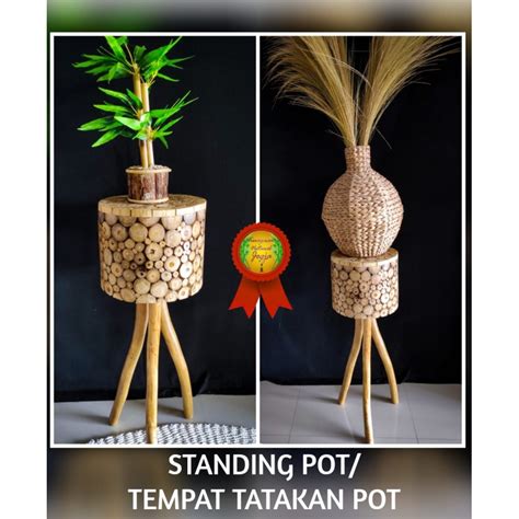 Jual Promo Standing Pot Tempat Tatakan Pot Dari Kayu Jati Cm