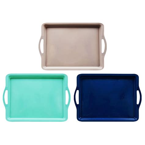 Bulk Rectangular Plastic Serving Trays with Handles, 17.5x12.5 in. | Dollar Tree | Plastic ...