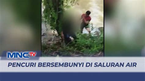 Seorang Pria Sembunyi Di Saluran Air Setelah Kepergok Mencuri Youtube