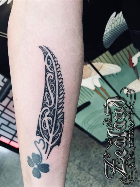 Silver Fern Maori Kiwiana Forearm Tattoo Zealand Tattoo