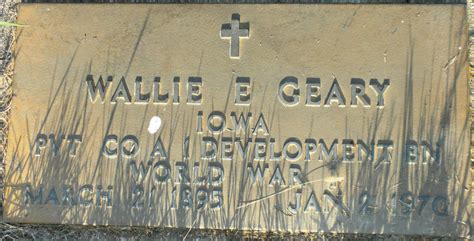 Pvt Wallie Eldridge Banty Geary 1895 1970 Find A Grave Memorial