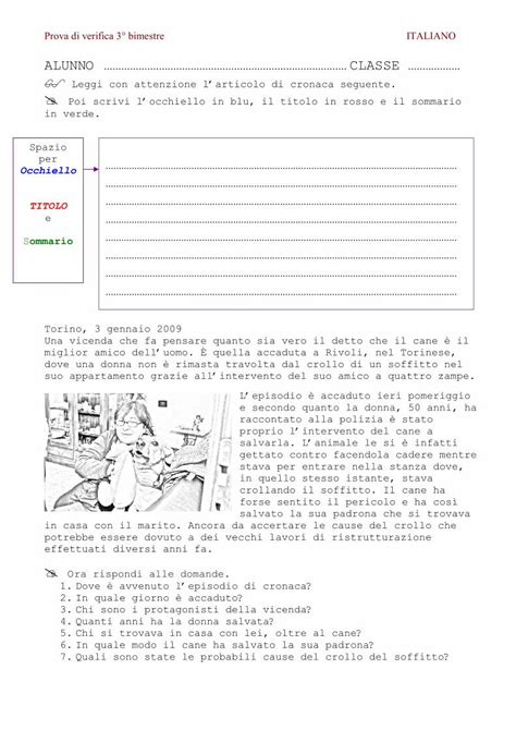 PDF Verifica Ita 3bimestre Latecadidattica It Prova Di Verifica 3