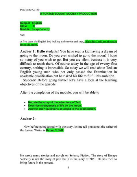 Pes Eng Xi 130 Escape Velocity PDF