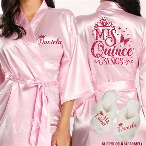 Pink Quinceañera Robe Mis Quince Robe Personalized Quinceañera Robe