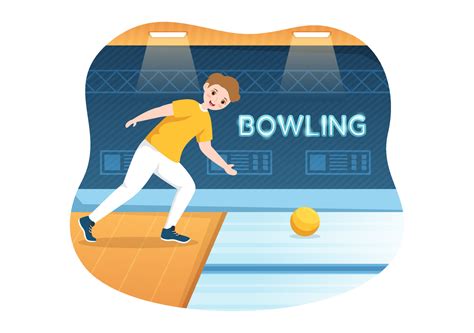 Bowling Game Illustration With Pins Balls And Scoreboards In A Sport