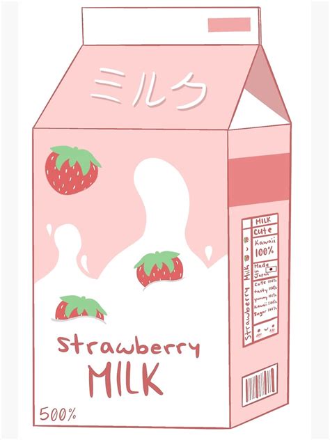 Strawberry Milk Carton Art Print For Sale By Projectwardrobe Redbubble