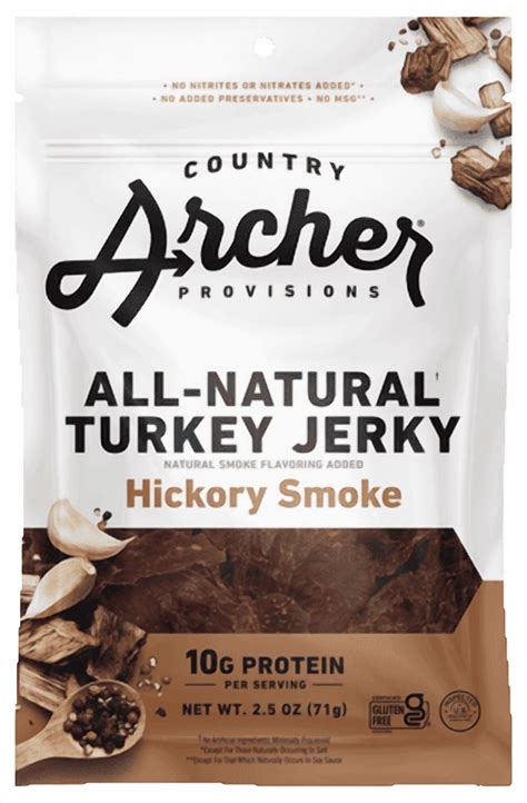 Country Archer Turkey Jerky Hickory Smoke 25 Oz Pack Of 12