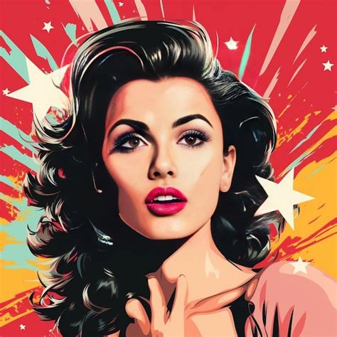 Premium Ai Image Pop Art Style Retro Woman Wall Art Illustration With Isolated Background