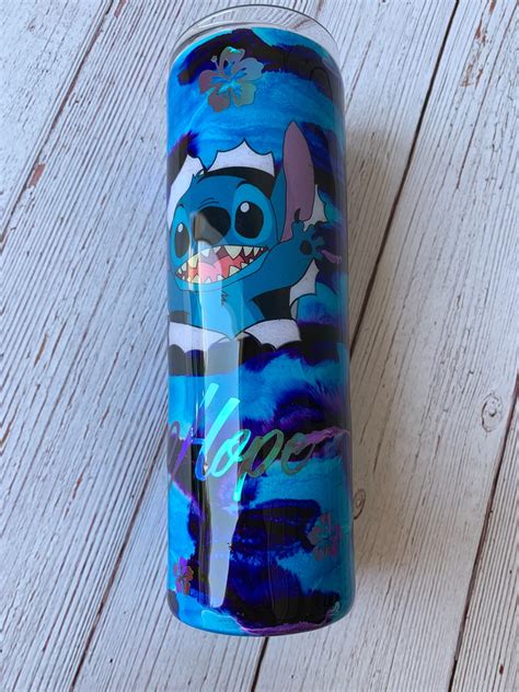 Lilo And Stitch Tumbler Disney Themed Tumbler Custom Glitter Etsy