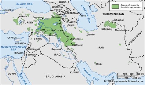 Area’s with a majority ethnic Kurdish population. - Maps on the Web