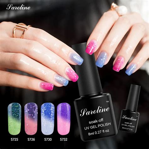 Saroline suerte gel térmico barniz arte Led lámpara de uñas polaco 8ML