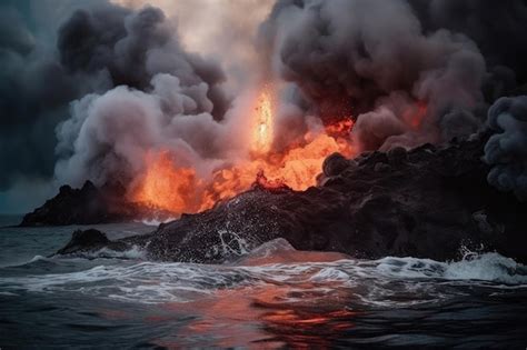 Batalha Pica Entre Fogo E Gua Erup O Vulc Nica Derramando Lava