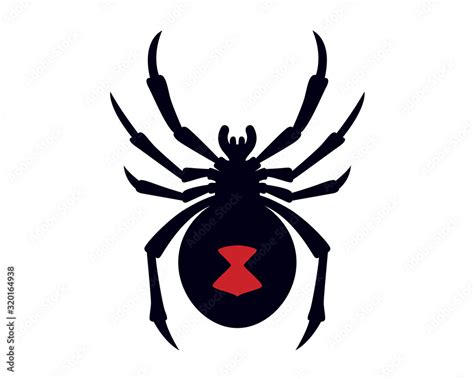 Black Widow Spider Silhouette Vector Illustration Stock Vector | Adobe ...