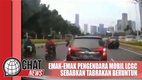 Viral Emak Emak Pengendara Mobil LCGC Sebabkan Tabrakan Beruntun