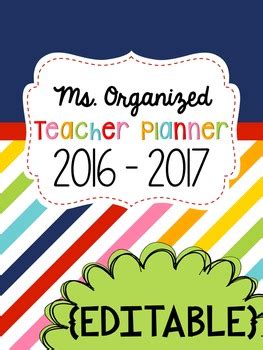 Editable Teacher Planner by Caffeine and Kindergarten | TpT