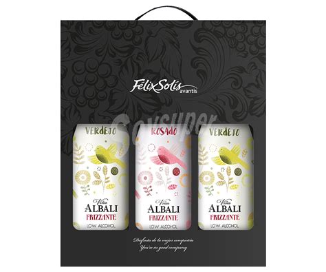 Vi A Albali Estuche Con Botellas De Vino Blanco Frizzante Y De Vino