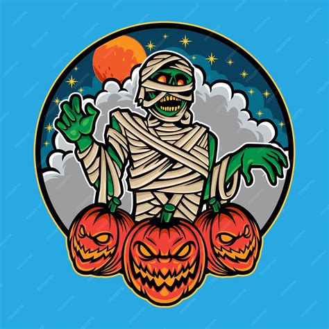 Premium Vector Mummy Halloween Monstermacot Illustration