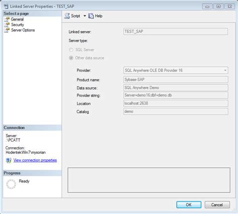 Hodentekmsss Creating A Linked Server To Sap Sybase Sql Anywhere 16 Server In Sql Server 2012