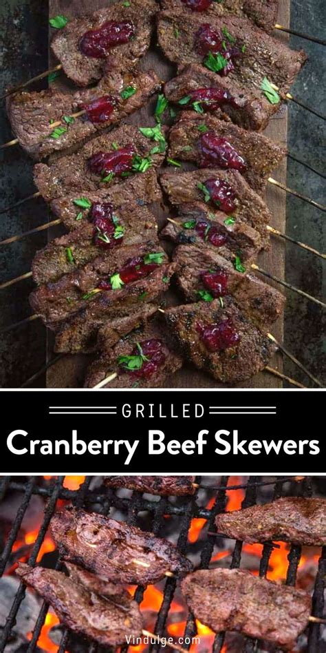 Wine Marinated Beef Skewers With Cranberry Sauce Vindulge