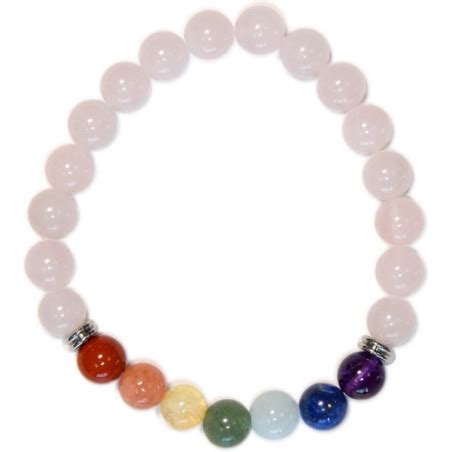 Bracelet Chakras Quartz Rose Perles Mm Omsa Chakra Fr