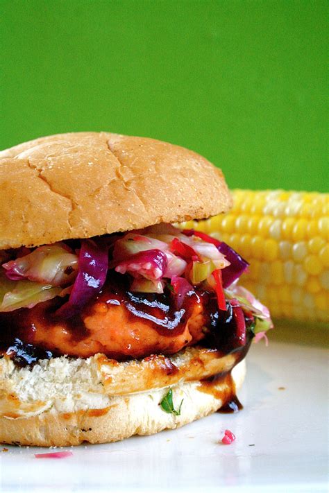 Salmon Burgers With Barbeque Hoisin Sauce Salmon Burgers Food Hoisin Sauce