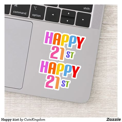 Happy 21st sticker | Birthday stickers, Sticker template, Birthday