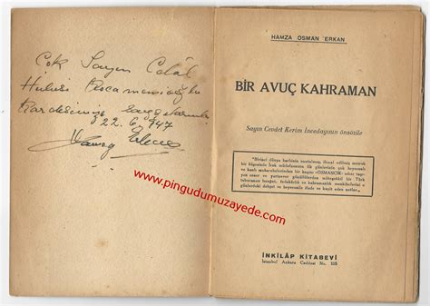 Hamza Osman Erken 1897 1968 İmzalı Bir Avuç Kahraman Bürokrat Ve