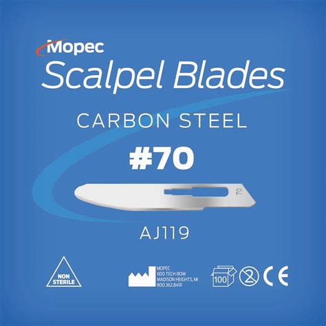 Scalpel Blades Non Sterile Standard Grade Pack Aj Mopec