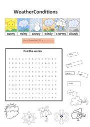 Weather Conditions Worksheets