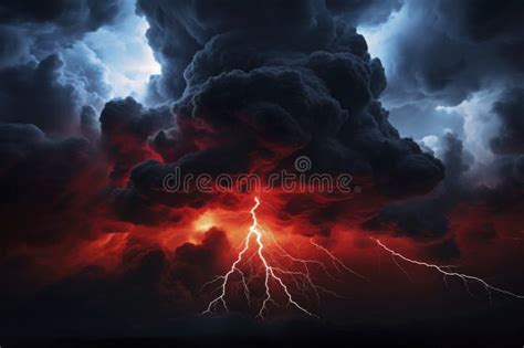 Dramatic Thunderstorm with Intense Lightning Strike. Stock Image ...